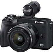 Canon EOS M6 Mark II Kit with 15-45mm Lens (Black) With EVF-DC2 Electronic ViewFinder (Black)