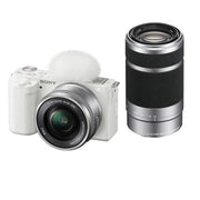 Sony ZV-E10 Mirrorless Camera with 16-50mm and 55-210mm Lens (ILCZV-E10Y) (White)